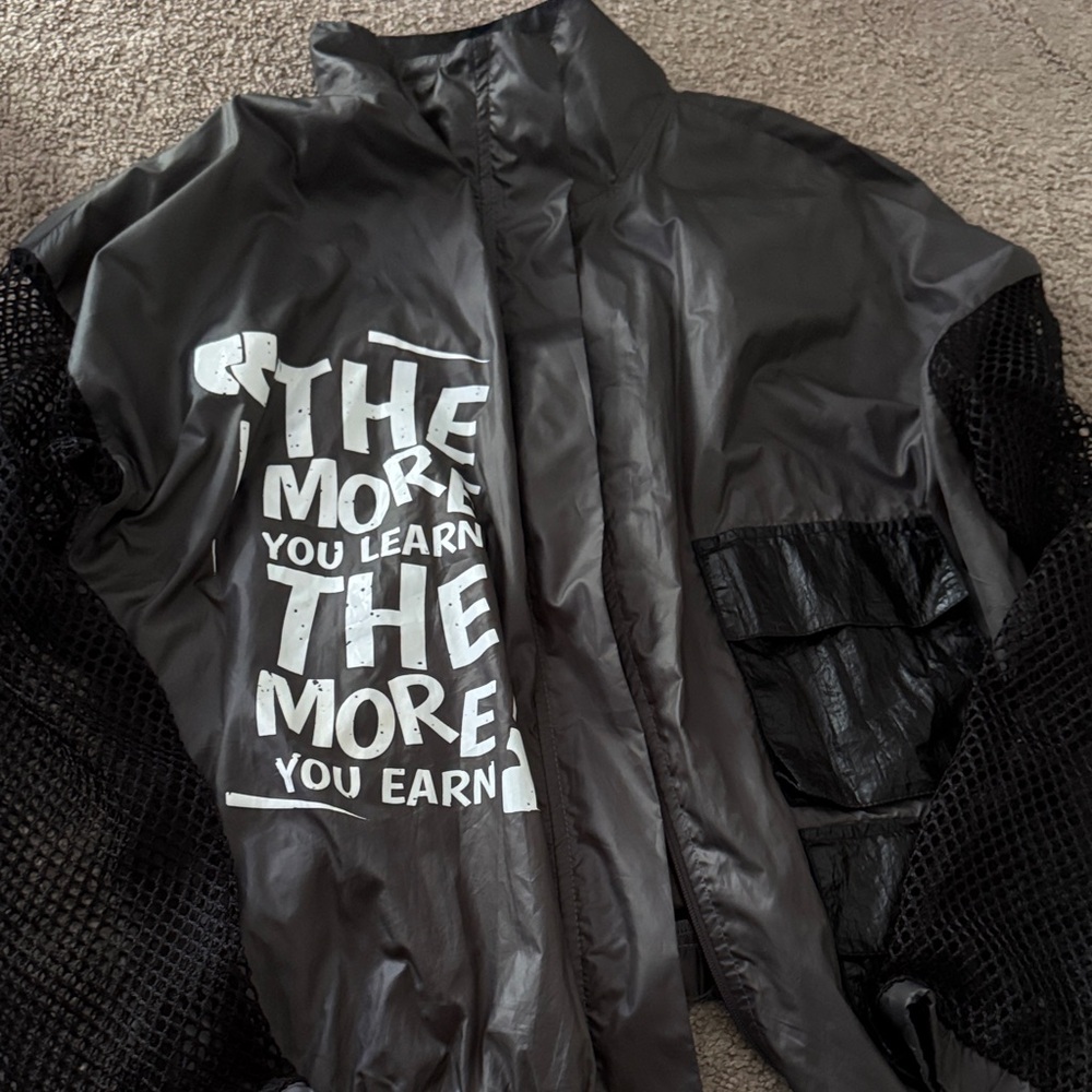 Black Mesh Sleeve Jacket